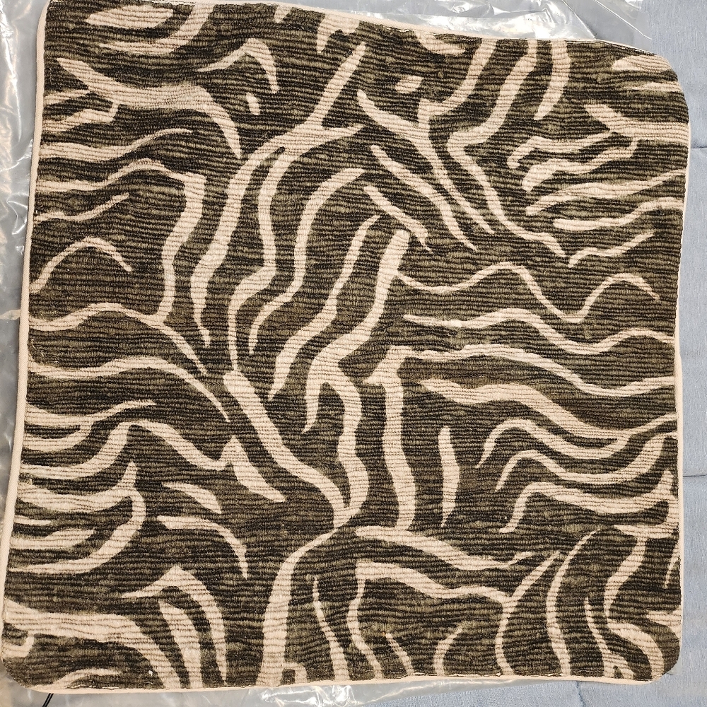 West Elm Shifting Tides Accent Pillow in Olive and Cream